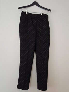 NWT Talbots Women’s Ankle Pants Black with Subtle Gold Metallic Pattern Size 2